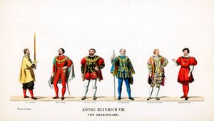 Costumes de théâtre pour la pièce de Shakespeare, Henry VIII, 19ème siècle