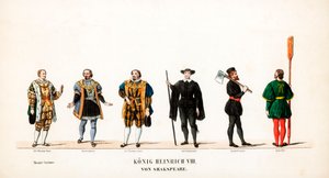 Costumes de théâtre pour la pièce de Shakespeare, Henry VIII, 19ème siècle - Unbekannt