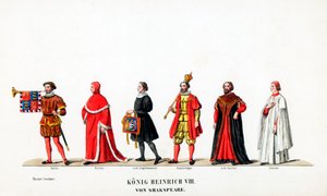 Costumes de théâtre pour la pièce de Shakespeare, Henry VIII, 19ème siècle - Unbekannt