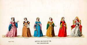 Costumes de théâtre pour la pièce de Shakespeare, Henry VIII, 19ème siècle - Unbekannt