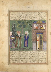 Trois hommes devant un château, folio d