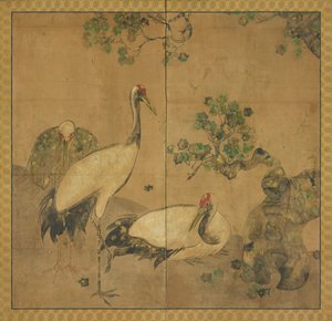 Trois grues sous un arbre, période Edo, 1615-1868 - Unbekannt