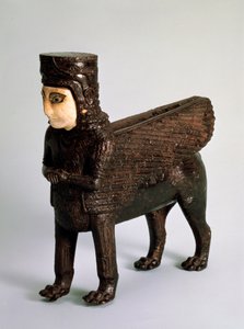 Détail du trône en forme de lion ailé avec un torse humain, 8e siècle av. J.-C. - Unbekannt