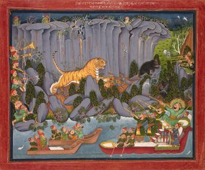 Chasse au tigre de Ram Singh II, vers 1830-1840 - Unbekannt