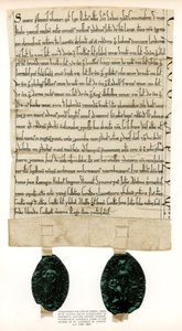 Titre de propriété des terrains entourant le Guildhall, City de Londres, vers 1182-1201, 1886