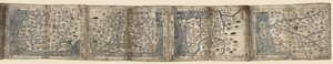 Titre de la couverture. Les feuilles sont jointes bout à bout et pliées en accordéon. Étiquette collée au verso de la carte de Hamgyŏng-do : Bunkŏdŏ Shoten. Disponible également via le site Web de la Bibliothèque du Congrès en tant qu