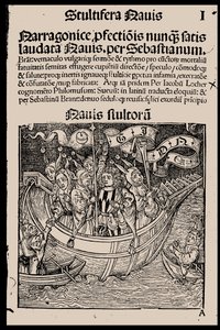 Page de titre du livre La Nef des fous de Sebastian Brant, 1497 - Unbekannt