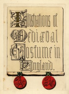 Page de titre avec lettrage illuminé et sceaux de cire rouge