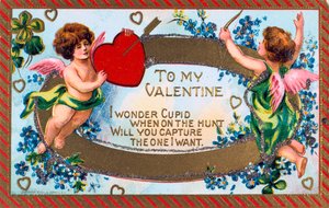 À ma Valentine, carte de Saint-Valentin américaine, vers 1908