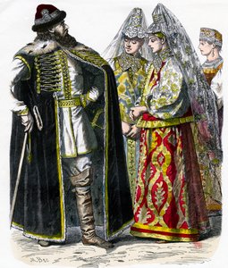 Costume traditionnel russe, vers 1850