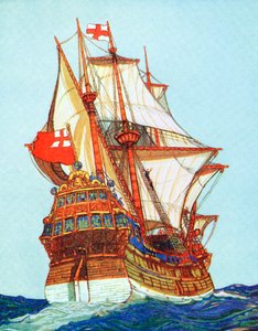 Navire Tudor du type utilisé par les corsaires et les explorateurs, 15ème-16ème siècle