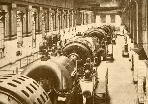 Turbo-générateurs à la centrale électrique de Neasden, Metropolitan Railway, 1930