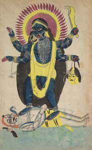 Deux aspects de Kali : Kali dansant sur Shiva, vers 1880 - 1890