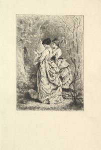 Deux jeunes dames dans un jardin, 1873-74 - Unbekannt