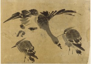 Deux hérons et une oie, période Edo, 1573-1615 - Unbekannt