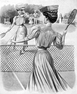 Deux costumes de tennis sur gazon pour octobre, 1905