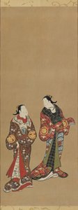 Deux grandes femmes en robes sombres, période Edo, 1615-1868 - Unbekannt