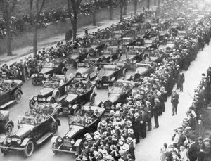 1re armée américaine dans le défilé de la victoire, New York, USA, 10 septembre 1919