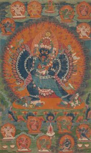 Vajrabhairava avec sa consort Vajravetali, 18ème siècle