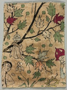 Fragment de velours, Khusrau voit Shirin se baigner, 1550-99