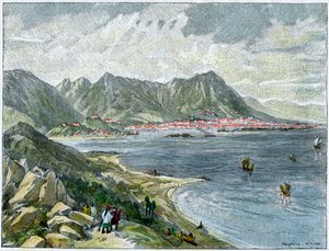 Victoria, Hong Kong, depuis le continent chinois, vers 1890 - Unbekannt