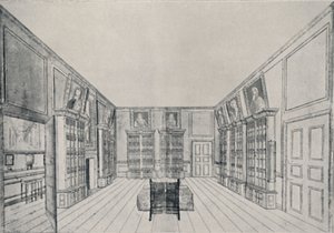Vue intérieure de la bibliothèque de Samuel Pepys dans le bâtiment de York - Unbekannt