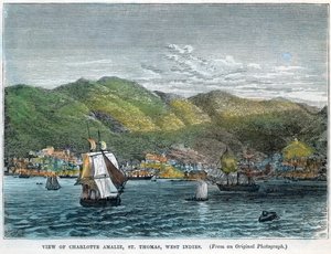 Vue de Charlotte Amalie, Saint-Thomas, Antilles, vers 1880 - Unbekannt