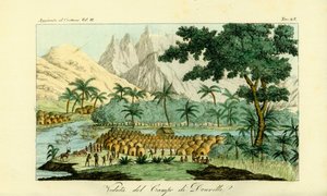 Vue du camp de Jean-Baptiste Douville sur le fleuve Congo au village de Quitumba, Angola - Unbekannt