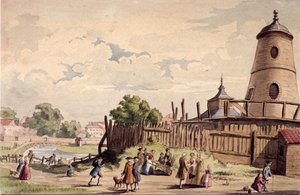 Vue de New River Head, Finsbury, Londres, vers 1750