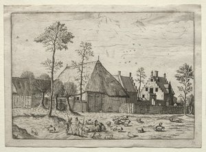 Vue de villages dans le Brabant et la Campine : bergers avec troupeau, vers 1559 - Unbekannt