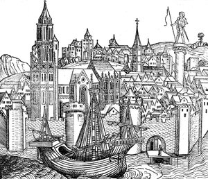 Vue de la ville fortifiée, 1493 - Unbekannt