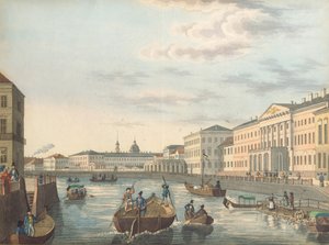 Vue de la rivière Fontanka à Saint-Pétersbourg, années 1820 - Unbekannt