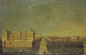 Vue de la perspective Nevski depuis le palais Anichkov avec la maison des Shuvalov, seconde moitié du 18ème siècle - Unbekannt