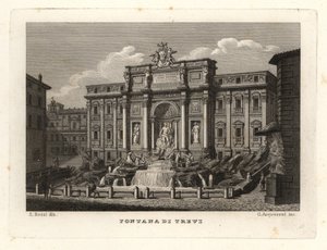 Vue de la fontaine de Trevi, Fontana di Trevi, Rome - Unbekannt