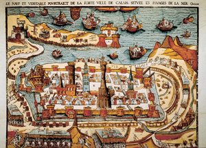 Vue de la ville de Calais en 1538 - Unbekannt
