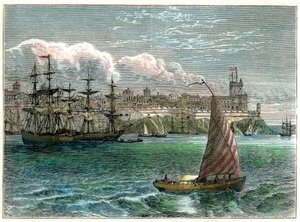 Vue de la ville de Saint-Domingue depuis le port, République dominicaine, c1880 - Unbekannt