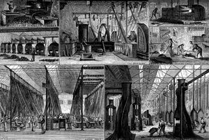 Vues dans la Royal Small Arms Factory, Enfield, vers 1880