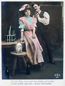 Carte postale française vintage, vers 1900