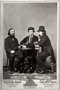 Violoniste Johann Pickel avec les compositeurs Eduard Nápravník et Anatoly Lyadov, 19e siècle - Unbekannt
