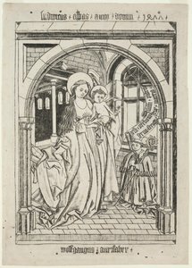 Vierge et Enfant, Abbé Ludwig à genoux - Unbekannt