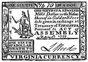 Billet de banque de Virginie, 1777 vers 1880 - Unbekannt