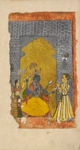 Vishnu trônant avec un dévot princier devant lui, vers 1700-1725 - Unbekannt