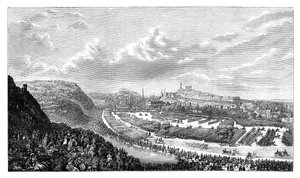 Revue des volontaires dans le Queens Park, Édimbourg, Écosse, 1860