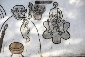 Peinture murale vaudou au marché des fétiches d