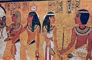 Peintures murales dans la tombe de Toutankhamon, Vallée des Rois, Louxor, Égypte