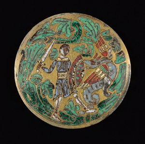 Guerrier combattant un dragon, vers 1170-1180