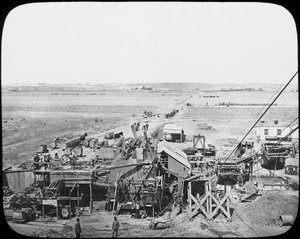 Nettoyage des équipements et des sols dans une mine, Afrique du Sud, vers 1890 - Unbekannt