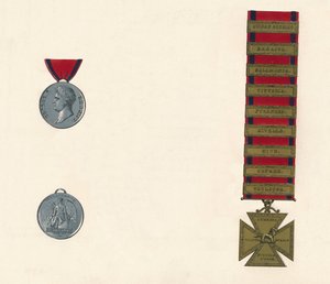 Médaille de service militaire général et de Waterloo 1793-1814, 19e siècle - Unbekannt