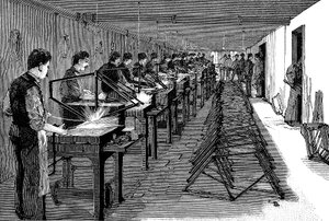 Soudage de cadres de vélo dans une usine américaine, 1900 - Unbekannt
