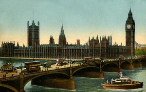 Pont de Westminster et les Chambres du Parlement, Londres, vers 1910 - Unbekannt